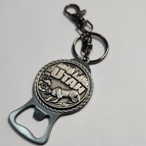 Vintage Collection Utah Silver Keychain Bottle Opener